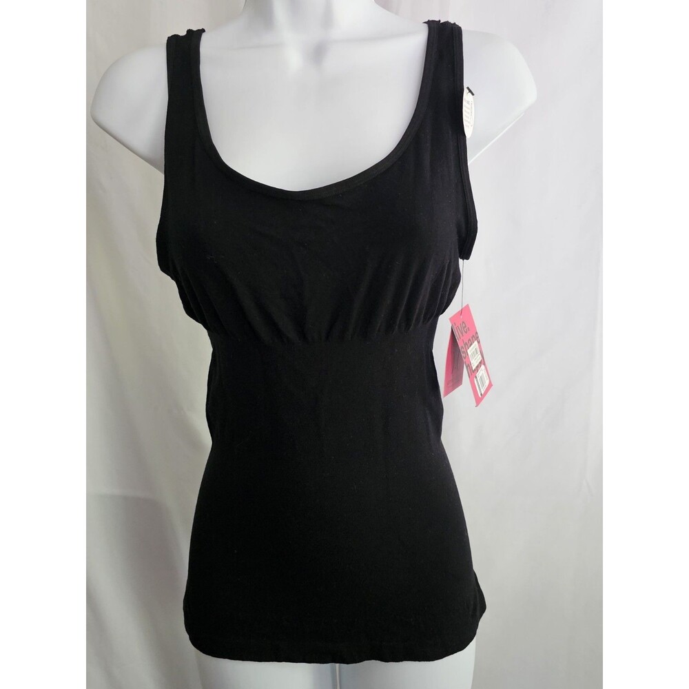 Yummie Tummie Stephanie 2 Way Tank Top Black L XL Outlast Shaping NWT